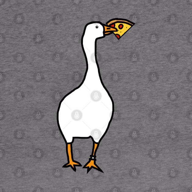 White Goose Steals Pizza by ellenhenryart